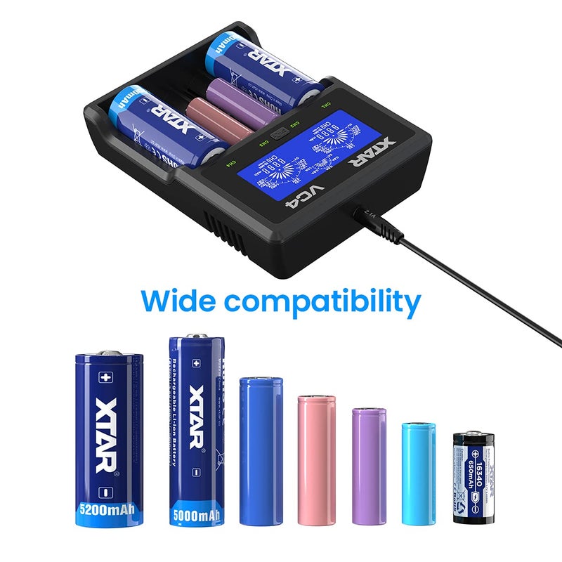 XTAR VC4 Charger for Lithium-ion and Ni-MH Batteries (Authentic USA Version) - Image 4